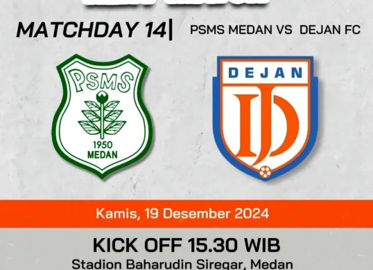 Jadwal prediksi line up dan link live streaming resmi pegadaian liga 2 antara PSMS Medan vs Dejan FC. (Sumber: Tangkapan layar/Instagram @dejan_fc)