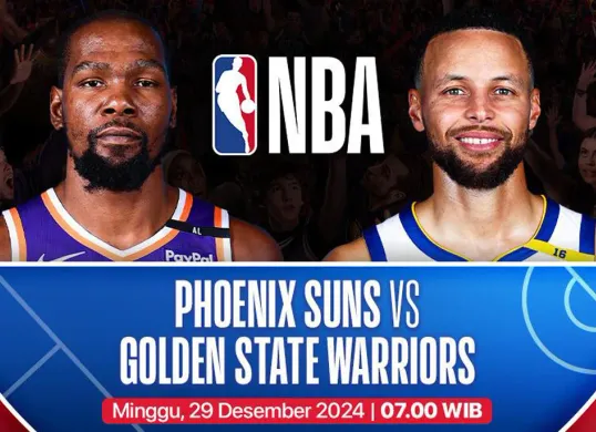 Link live streaming NBA, Phoenix Suns vs Golden State Warriors. (Sumber: Vidio)