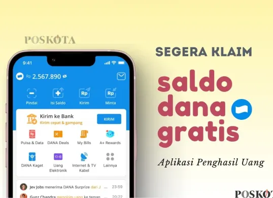 Rekomendasi aplikasi penghasil saldo DANA gratis yang cair langsung, cobain sekarang. (Sumber: Poskota/Della Amelia)