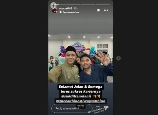 Tangkap layar postingan Instagram Stories CEO Sabah FC, Marzuki Nasir yang menyampaikan selamat tinggal kepada Saddil Ramdani.