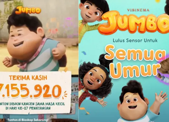 Jumbo cetak sejarah sebagai film animasi Indonesia terlaris dengan 7 juta penonton dalam 27 hari! Simak fakta kesuksesan dan dampaknya bagi industri film lokal. (Sumber: Instagram/@jumbofilm_id)