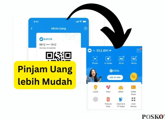 Begini cara pinjam uang Rp500.000 lewat DANA tanpa KTP dan BI Checking. (Sumber: Poskota/Faiz)