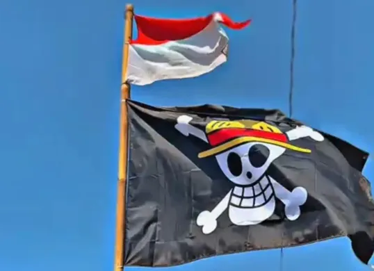 Pengibaran bendera One Piece dilarang oleh tokoh politik. (Sumber: TikTok/@agustacrisna118)