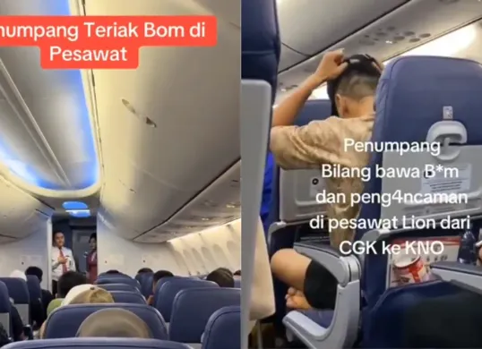 Kronologi insiden penumpang Lion Air teriak bom di pesawat Jakarta-Medan. Penerbangan delay 3 jam, penumpang bisa dihukum 8 tahun. Simak fakta selengkapnya! (Sumber: X/@dhemit_is_back)