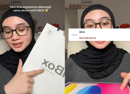 Seorang TikToker merasa ditipu saat membeli iPad di iBox, upselling modus powerbank gratis, nambah biaya Rp1 juta. (Sumber: tangkapan layar)