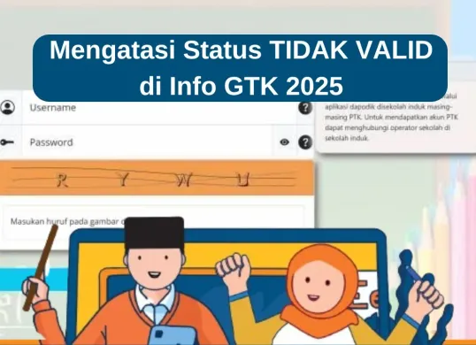 Cara mengatasi status TIDAK VALID di Info GTK 2025. (Sumber: Istimewa)