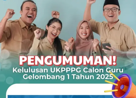 Pengumuman kelulusan UKPPPG Tahap 1 tahun 2025 bagi calon guru prajab. (Sumber: Instagram/@bp3_kemendikdasmen)