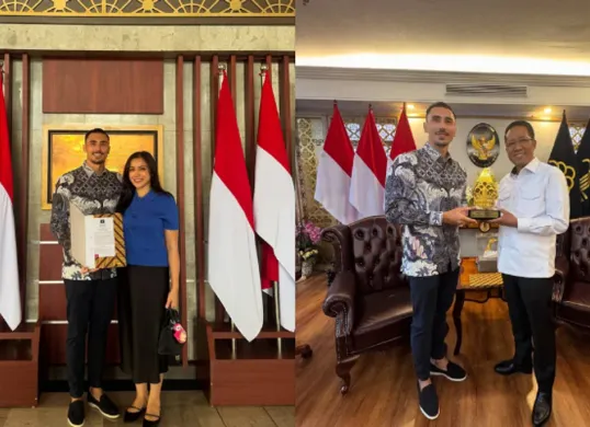 Vincent Verhaag kini sah sebagai WNI setelah lepas kewarganegaraan Belanda. Jessica Iskandar bagikan momen haru pengambilan sumpah. (Sumber: Instagram/@inijedar, @v.andrianto)