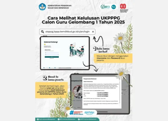 Cara Cek Hasil Kelulusan PPG Tahap 1 2025 di Situs Resmi Kemendikdasmen (Sumber: Instagram/bp3_kemendikdasmen)