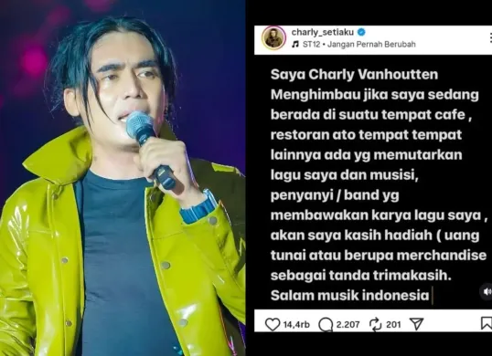 Tak peduli royalti, Charly van Houten gratiskan kafe putar lagunya. (Sumber: Instagram)