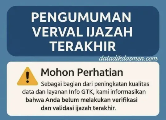 Notifikasi “Data Tidak Berhasil Ditarik” PDDIKTI Saat Verifikasi Ijazah? Ini Solusi Lengkapnya (Sumber: dikdasmen.go.id)