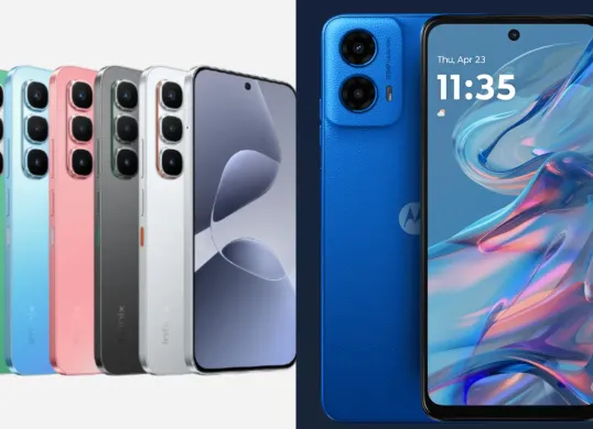 Ilustrasi perbandingan HP Infinix Hot 60 Pro vs  Motorola G45. (Sumber: Samsung dan Infinix)