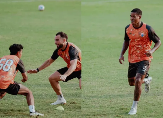 Potret pemain Persija Jakarta menjelang laga melawan Persita Tangerang. (Sumber: Instagram/@persija)