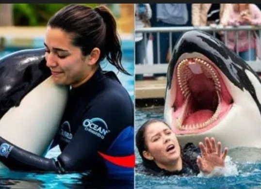 Viral detik-detik rekaman video yang mengklaim pelatih laut muda bernama Jessica Radcliffe (23) diserang hingga tewas oleh paus orca. (Sumber: X/@syu_cream4649)