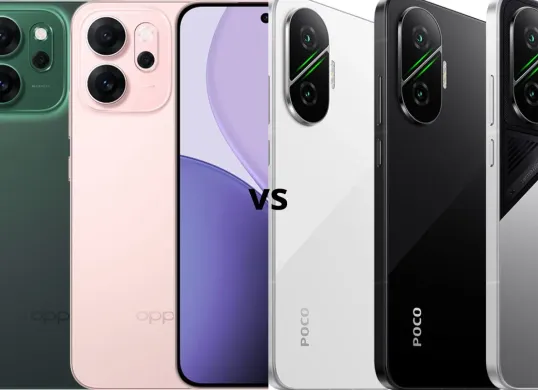 Oppo Reno 14F vs Poco F7 5G (Sumber: Canva Edit)