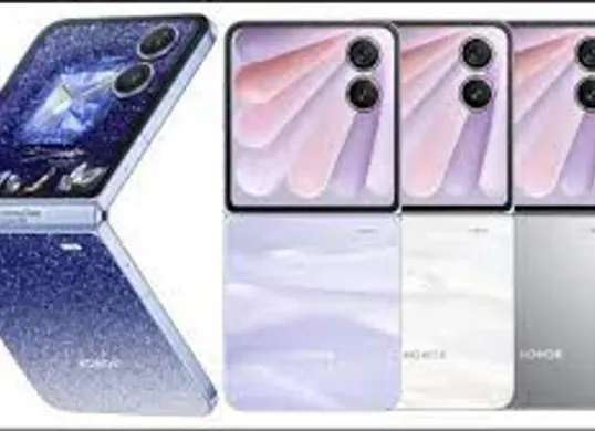 Honor V Flip 2 hadir dengan desain layar luar besar dan kamera belakang simetris, siap bersaing di pasar ponsel lipat 2025. (Sumber: Pinterest)