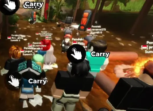 Contoh karakter pemain saat memasuki salah satu game di Roblox (Sumber: Youtube/@Finn Gaming)