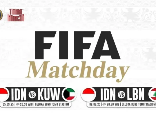 Harga tiket Timnas indonesia vs Kuwait dan Lebanon di FIFA matchday September 2025 (Sumber: Instagram @pssi)