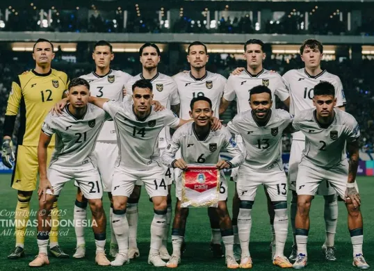 Timnas Indonesia pada laga melawan Jepang di Kualifikasi Piala Dunia 2026 round 3. (Sumber: Instagram/@timnasindonesia)