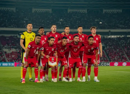 Para pemain Timnas Indonesia pada pertandingan Kualifikasi Piala Dunia 2026 round 3. (Sumber: PSSI)