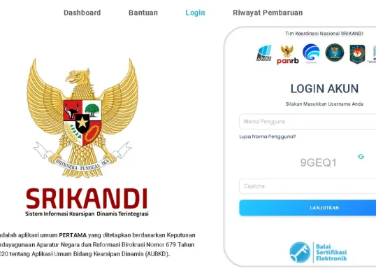 Tampilan dashboard aplikasi SRIKANDI sebagai wajah baru birokrasi digital Indonesia. (Sumber: Dok/Kecamatan Toapaya)