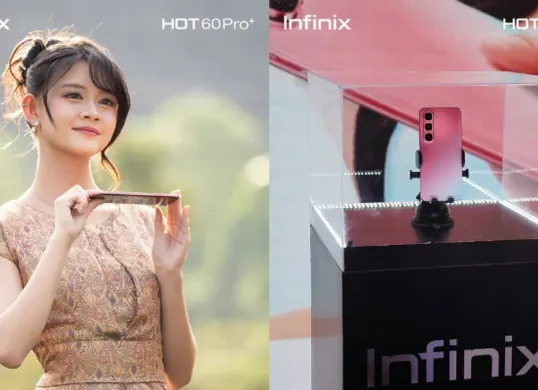 Infinix Hot 60 Pro Plus dengan desain ultra-tipis layar 3D curved, yang tercatat Guinness World Records, sebagai tertipis di dunia (Sumber: Instagram/@infinixglobal)