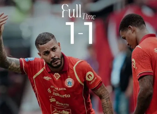 Persija Jakarta menyudahi laga sengit melawan Malut United dengan hasil imbang. (Sumber: Instagram/@persija)