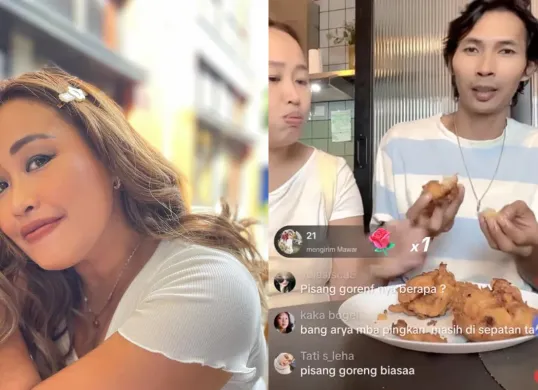 Potret Pingkan Mambo (kiri) dan suaminya, Arya Khan (kanan). (Sumber: Instagram dan TikTok)