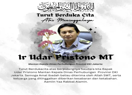 Udar Pristono, mantan Kepala Dinas Perhubungan Provinsi DKI Jakarta,  meninggal dunia pada Senin, 25 Agustus 2025. Almarhum dimakamkan di TPU Tanah Kusir, Jakarta Selatan. (Sumber: Istimewa)