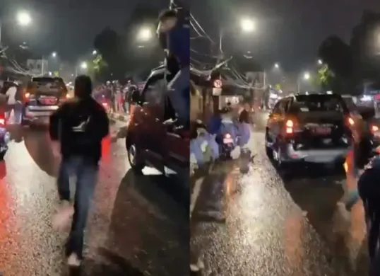 Mobil dinas Lurah Manggarai diamuk massa demo DPR, Simak kronologi mencekamnya, mulai dari upaya menghindari kerumunan hingga jadi sasaran amuk massa. (Sumber: X/@Heraloebss)