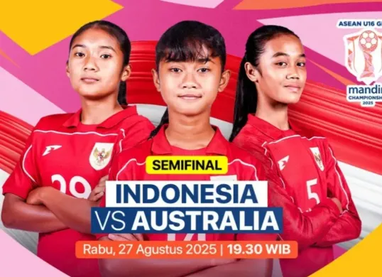 Link live streaming Timnas Indonesia vs Australia di semifinal Piala AFF Wanita U-16 2025. (Sumber: Vidio)