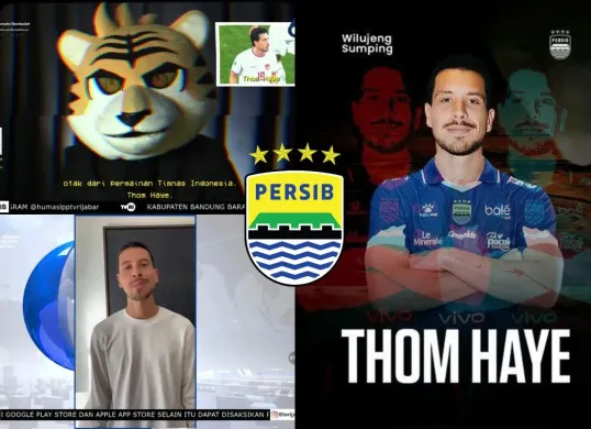 Thom Haye menyapa Bobotoh usai diperkenalkan Persib Bandung. (Sumber: Istimewa)