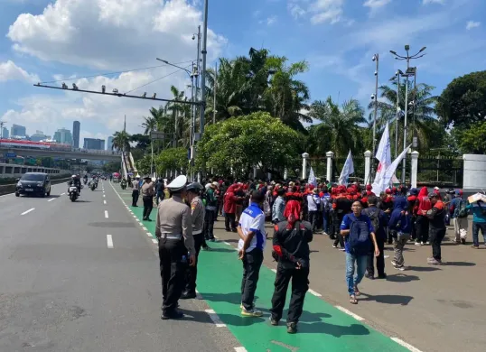 Demo buruh 28 Agustus 2025. (Sumber: TMC Polda Metro Jaya)