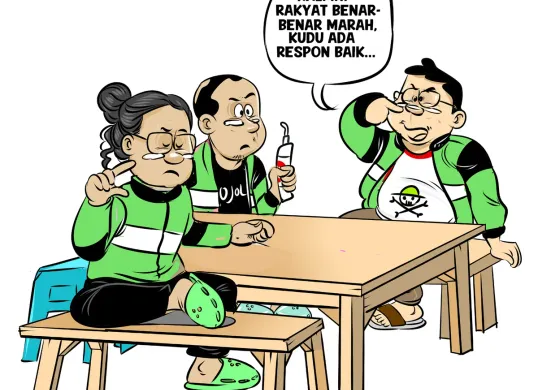 Warga membahas insiden ricuh di DPR pada 28 Agustus 2025, yang menewaskan seorang driver ojol. (Sumber: Poskota/Arif Setiadi)