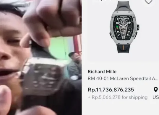 Jam Tangan Richard Mille Diperkirakan senilai Rp11,7 miliar. (Sumber: X/@is_pelssy)
