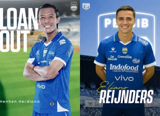 Update transfer pemain Persib Bandung. (Sumber: kolase Instagram/@persib/@gosballfc)