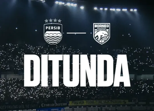 Pertandingan Persib vs Borneo FC ditunda (Sumber: X/@persib)