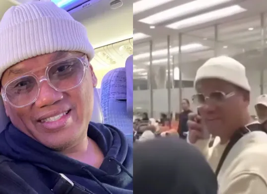Artis sekaligus anggota DPR Komisi IX, Uya Kuya atau Surya Utama, viral karena berada di bandara usia rumahnya dijarah massa. (Sumber: Tangkapan Layar Treads)