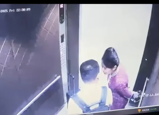 Rekaman CCTV 2 menit 30 detik yang menampilkan pramugari Exy Dwi Lestari dengan suami Winna Balina. (Sumber: TikTok/@winnabalina)