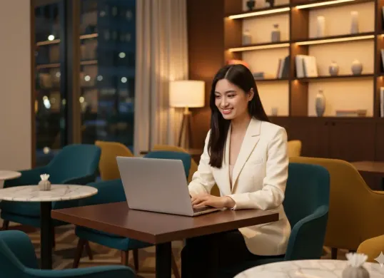 Hasil edit prompt Gemini AI wanita cantik di cafe aesthetic (Sumber: Freepik/benzoix)