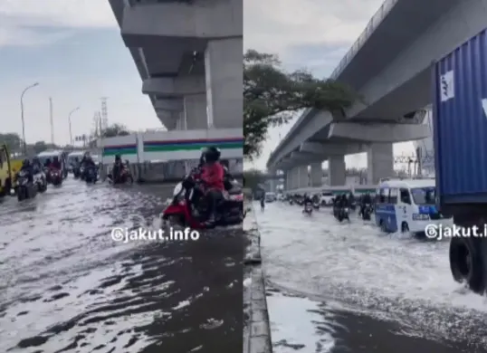 Genangan banjir Rob di Jalan RE Martadinata, Tanjung Priok, Jakarta Utara, Rabu, 3 Desember 2025. (Sumber: Instagram/@jakut.info)