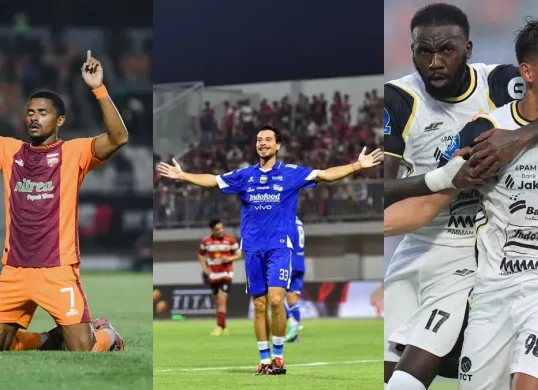 Potret pemain Borneo FC (kiri), Persib Bandung (tengah) dan Persija Jakarta (kanan). (Sumber: Berbagai Sumber)