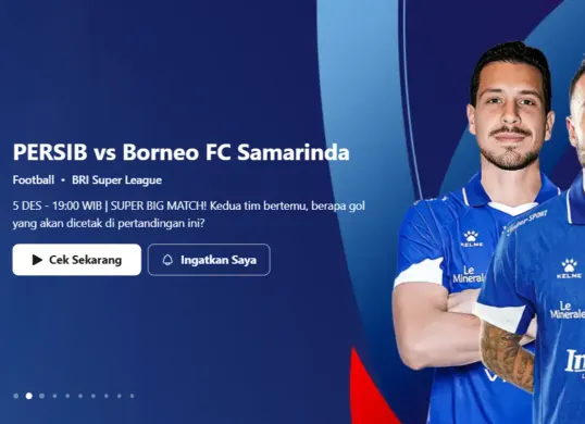 NONTON Live Streaming Persib vs Borneo FC hari ini (Sumber: Vidio/Vidio.com)
