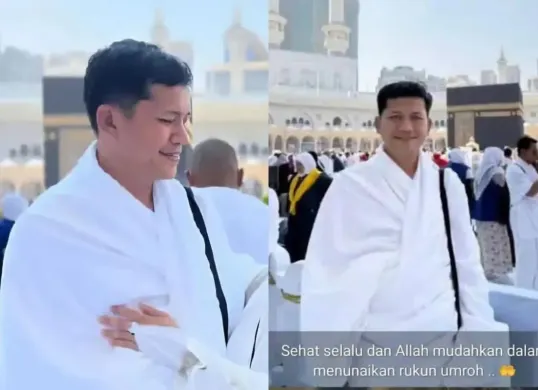 Bupati Aceh Selatan, Mirwan MS melaksanakan umroh disaat banjir melanda (Sumber: Instagram)