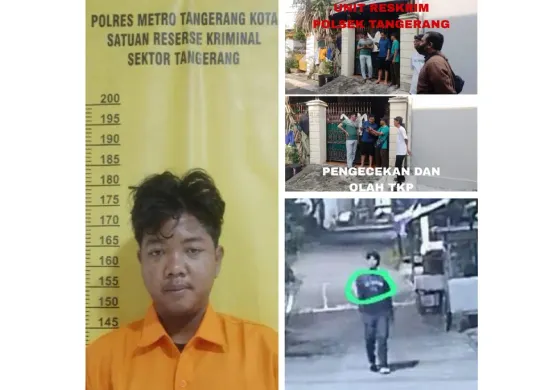 Foto kolase pengungkapan kasus curanmor di Kelurahan Sukasari, Kecamatan Tangerang, Kota Tangerang. (Sumber: Dok. Polsek Tangerang)