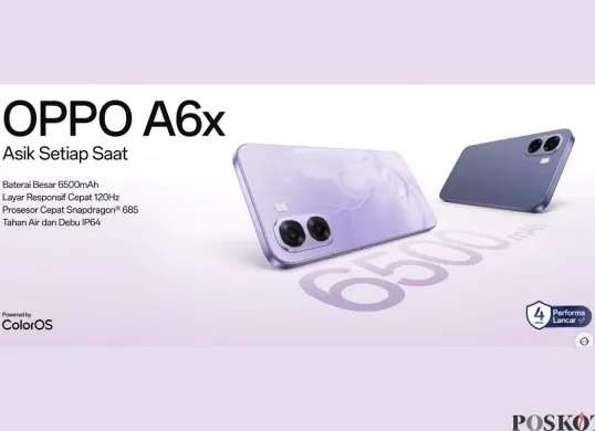 Oppo A6X, smartphone 1 jutaan dengan spesifikasi mumpuni di kelasnya (Sumber: Oppo Indonesia)