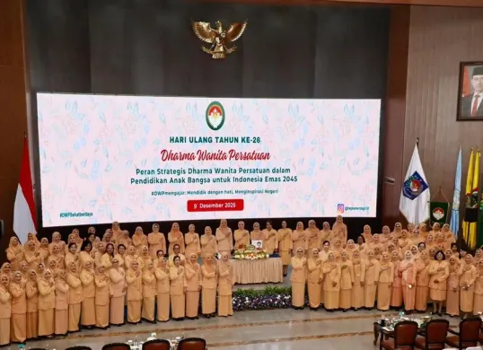 Peringatan HUT ke-26 DWP Kemendagri di Gedung Sasana Bhakti Praja (SBP), Kantor Pusat Kemendagri, Jakarta, Selasa, 9 Desember 2025. (Sumber: Dok. Puspen Kemendagri)