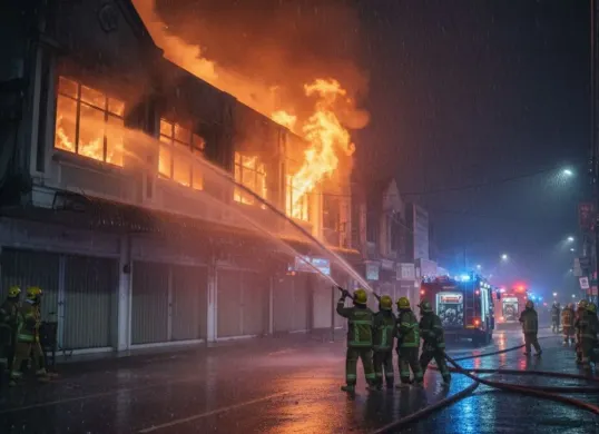 Tips menyelamatkan diri saat terjadi kebakaran. (Sumber: Gemini AI)