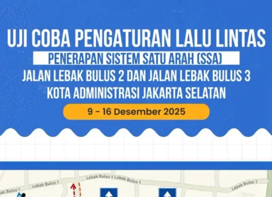 Ilustrasi rekayasa lalu lintas di Jalan Lebak Bulus dengan sistem SSA. (Sumber: Instagram/@dishubdkijakarta)