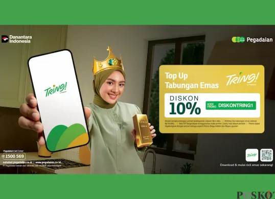 Aplikasi Tring! by Pegadaian bisa untuk nabung serta cicil emas. (Sumber: Sahabat Pegadaian)
